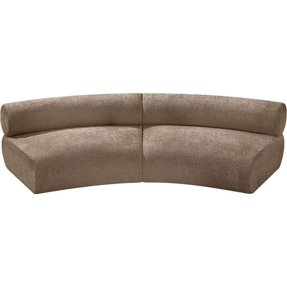 Bale 108" Brown Chenille Fabric Upholstered 2 pc. Modular Sectional