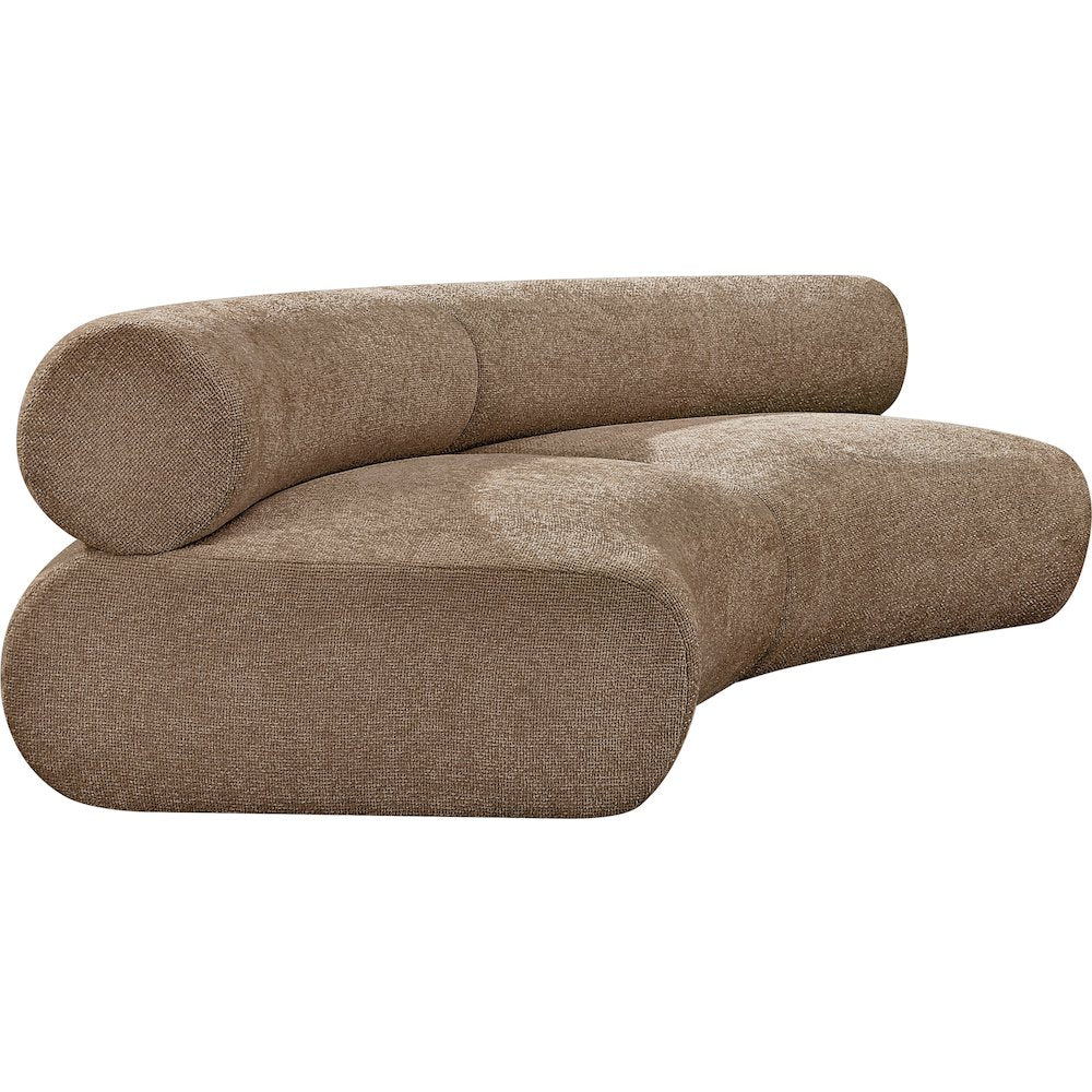 Bale 108" Brown Chenille Fabric Upholstered 2 pc. Modular Sectional