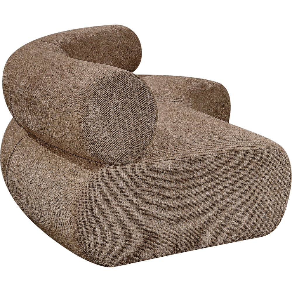 Bale 108" Brown Chenille Fabric Upholstered 2 pc. Modular Sectional