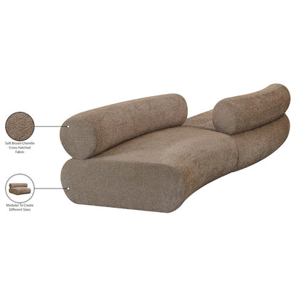 Bale 108" Brown Chenille Fabric Upholstered 2 pc. Modular Sectional