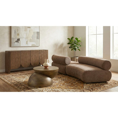 Bale 108" Brown Chenille Fabric Upholstered 2 pc. Modular Sectional