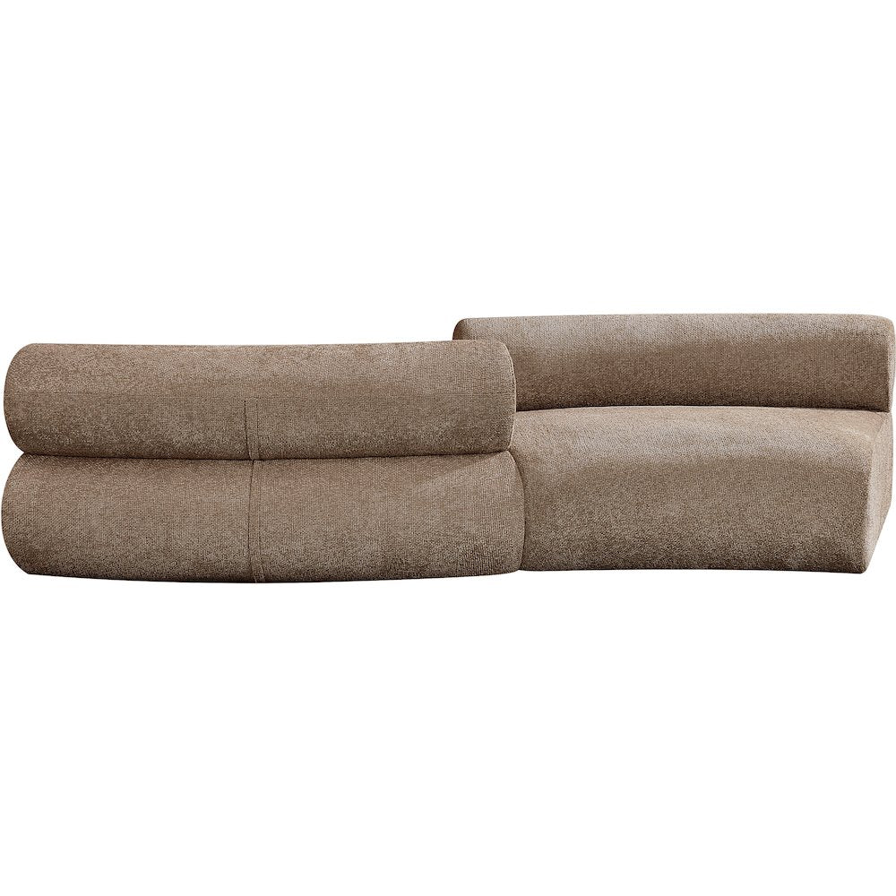 Bale 108" Brown Chenille Fabric Upholstered 2 pc. Modular Sectional