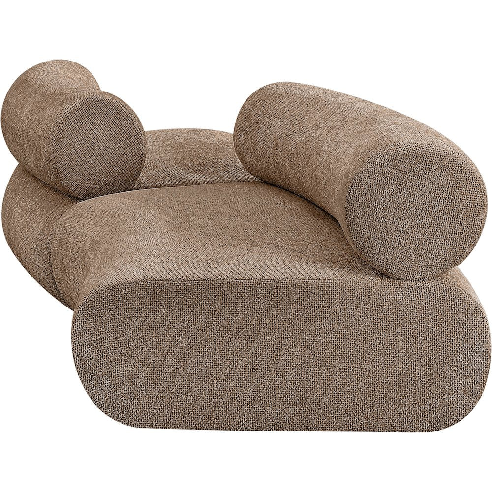 Bale 108" Brown Chenille Fabric Upholstered 2 pc. Modular Sectional