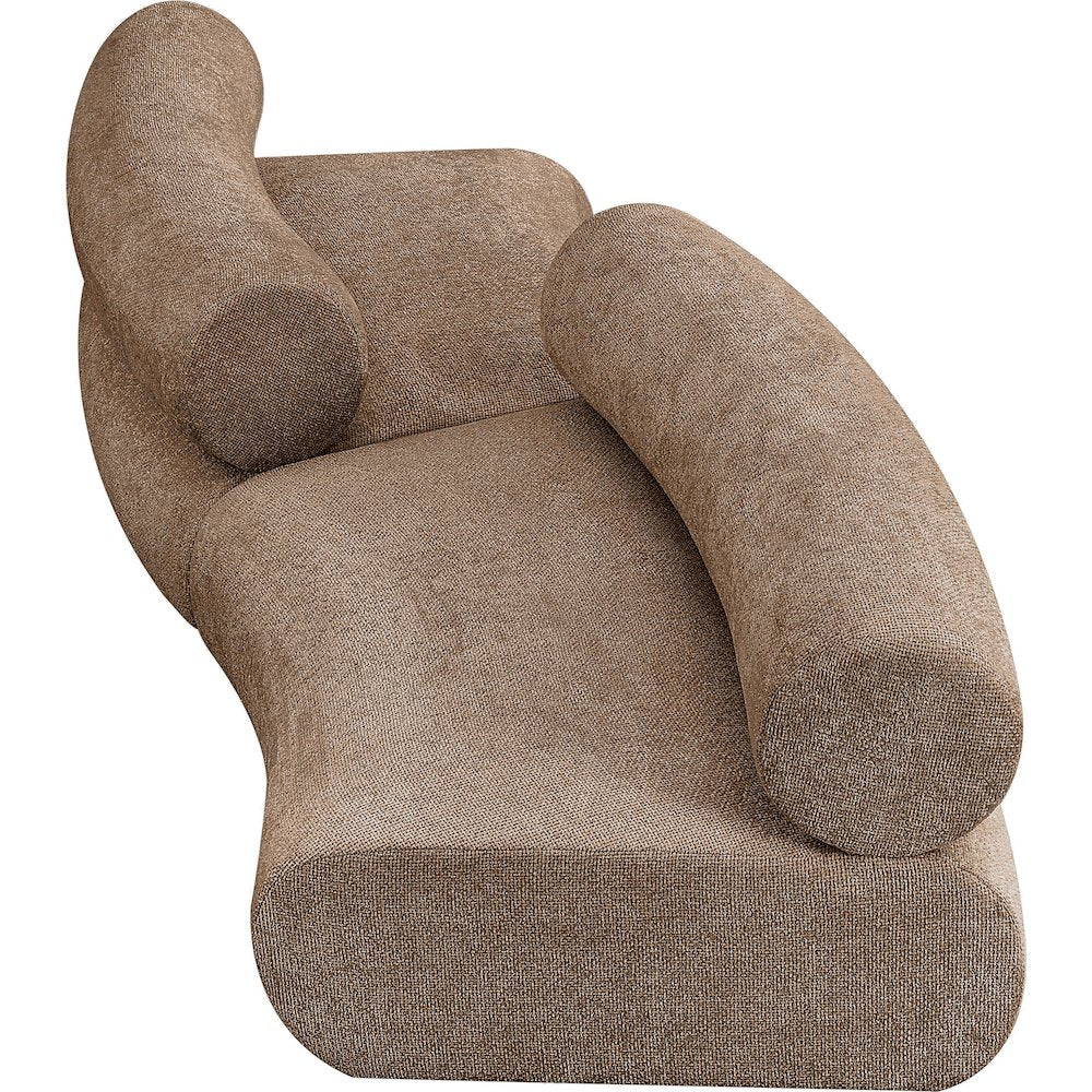 Bale 108" Brown Chenille Fabric Upholstered 2 pc. Modular Sectional
