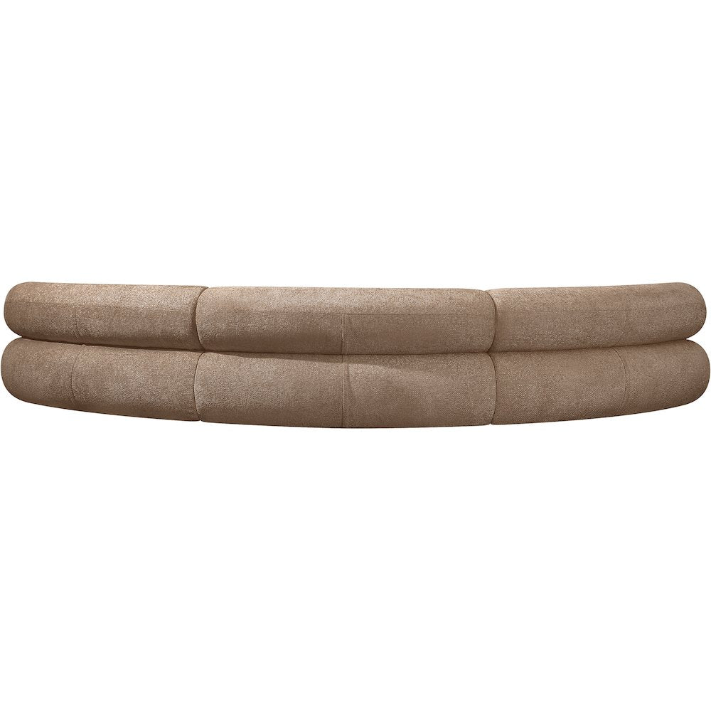 Bale 152" Brown Chenille Fabric Upholstered 3 pc. Modular Sectional