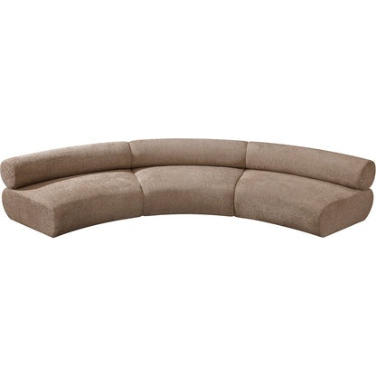 Bale 152" Brown Chenille Fabric Upholstered 3 pc. Modular Sectional