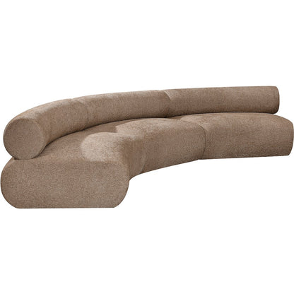 Bale 152" Brown Chenille Fabric Upholstered 3 pc. Modular Sectional