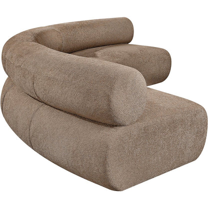 Bale 152" Brown Chenille Fabric Upholstered 3 pc. Modular Sectional