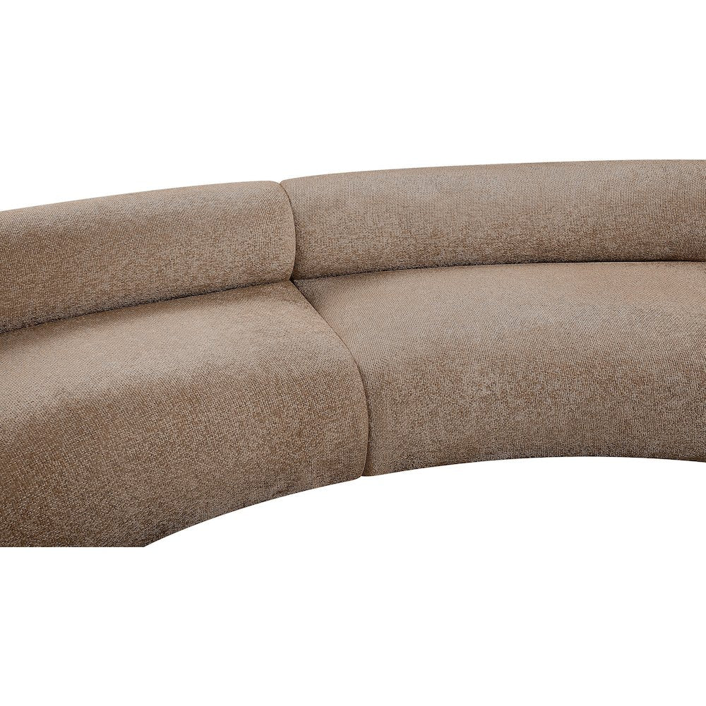Bale 152" Brown Chenille Fabric Upholstered 3 pc. Modular Sectional