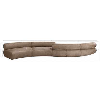 Bale 202" Brown Chenille Fabric Upholstered 4 pc. Modular Sectional