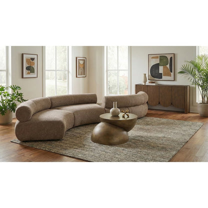 Bale 202" Brown Chenille Fabric Upholstered 4 pc. Modular Sectional