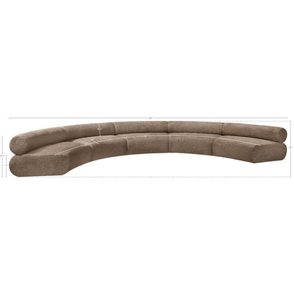Bale 202" Brown Chenille Fabric Upholstered 5 pc. Modular Sectional