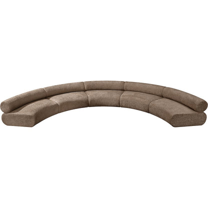 Bale 202" Brown Chenille Fabric Upholstered 5 pc. Modular Sectional