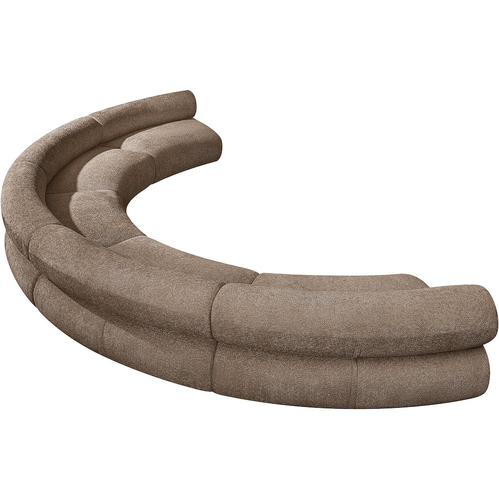 Bale 202" Brown Chenille Fabric Upholstered 5 pc. Modular Sectional