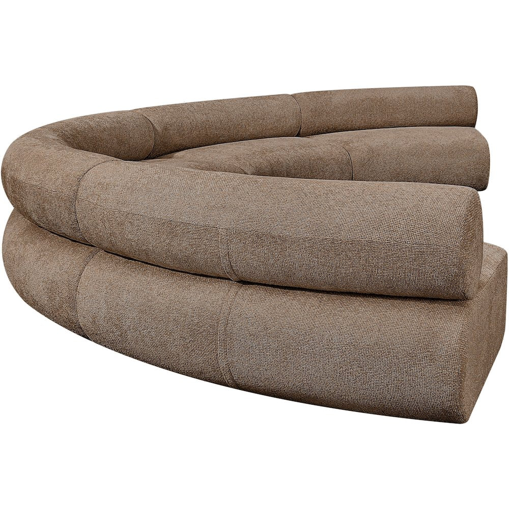 Bale 202" Brown Chenille Fabric Upholstered 5 pc. Modular Sectional