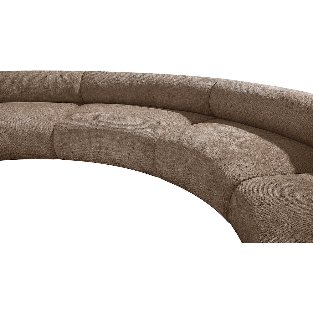 Bale 202" Brown Chenille Fabric Upholstered 5 pc. Modular Sectional