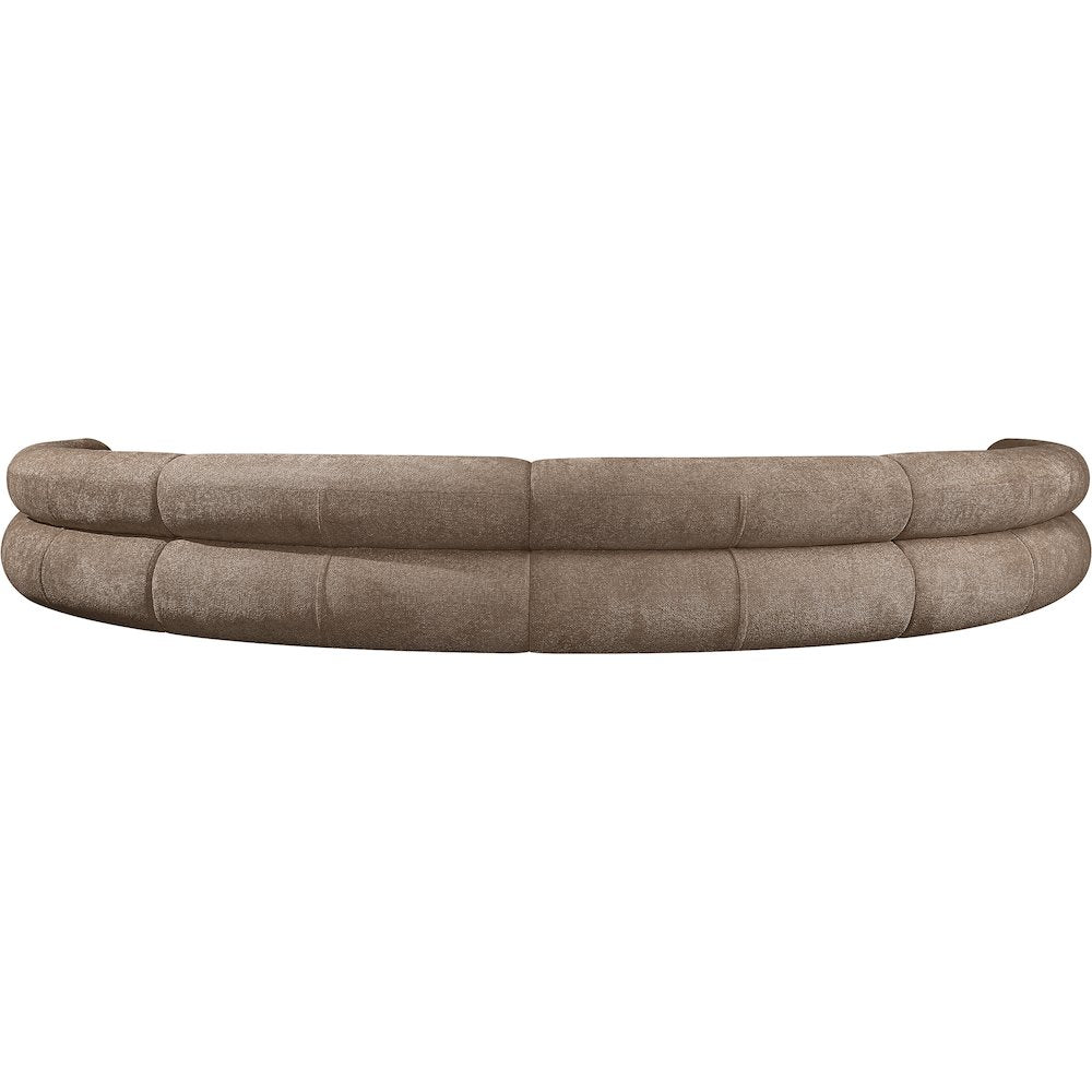 Bale 202" Brown Chenille Fabric Upholstered 6 pc. Modular Sectional