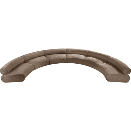 Bale 202" Brown Chenille Fabric Upholstered 6 pc. Modular Sectional