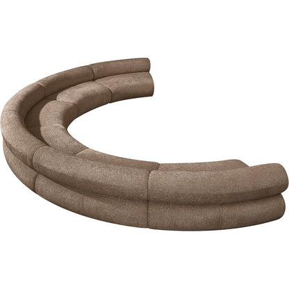 Bale 202" Brown Chenille Fabric Upholstered 6 pc. Modular Sectional
