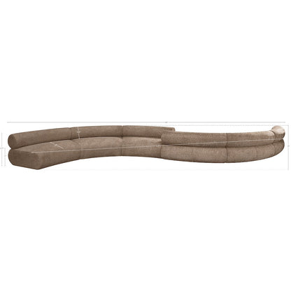 Bale 280" Brown Chenille Fabric Upholstered 6 pc. Modular Sectional