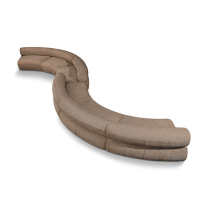 Bale 280" Brown Chenille Fabric Upholstered 6 pc. Modular Sectional