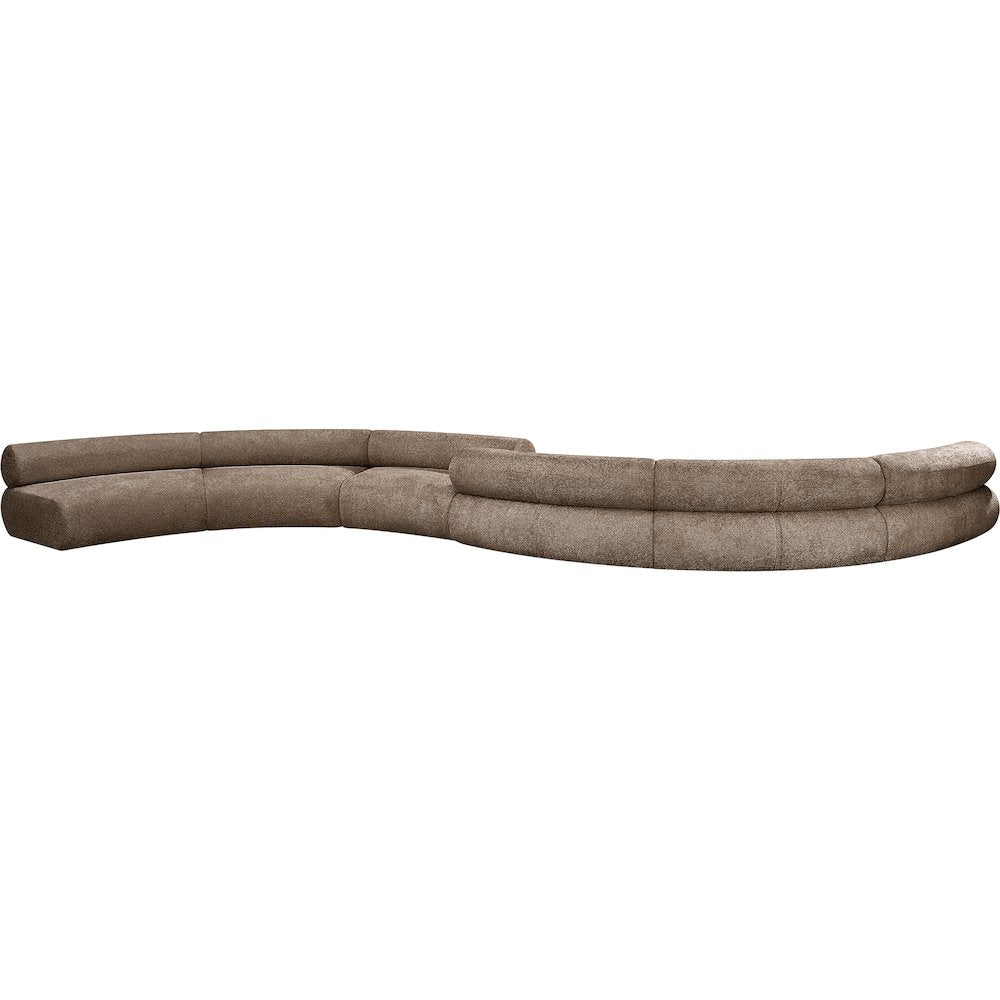 Bale 280" Brown Chenille Fabric Upholstered 6 pc. Modular Sectional