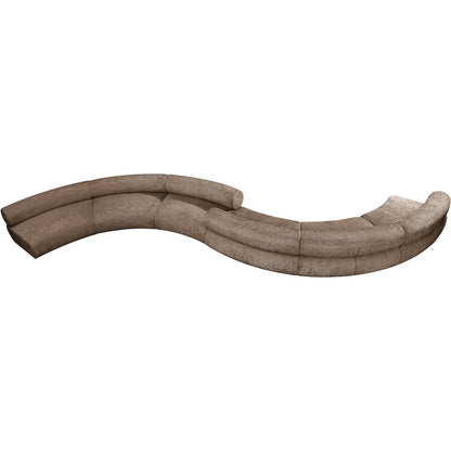 Bale 280" Brown Chenille Fabric Upholstered 6 pc. Modular Sectional