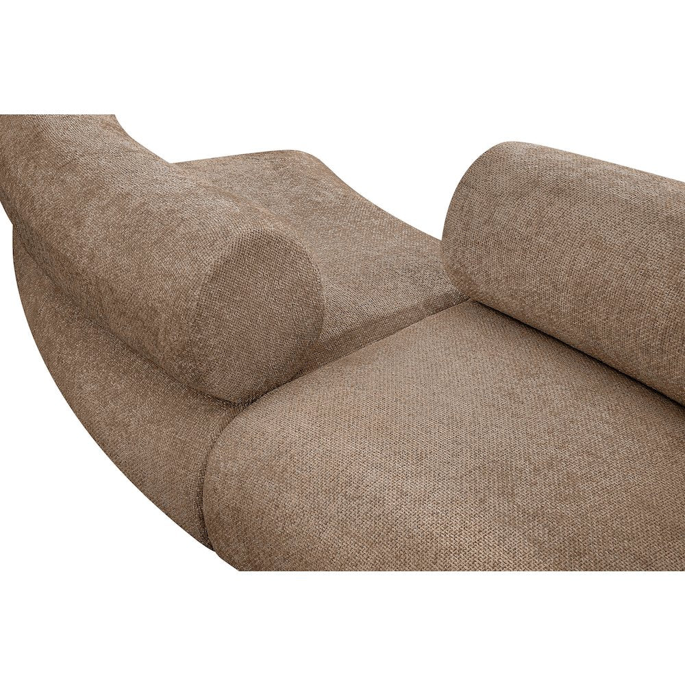 Bale 280" Brown Chenille Fabric Upholstered 6 pc. Modular Sectional
