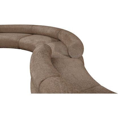 Bale 280" Brown Chenille Fabric Upholstered 6 pc. Modular Sectional