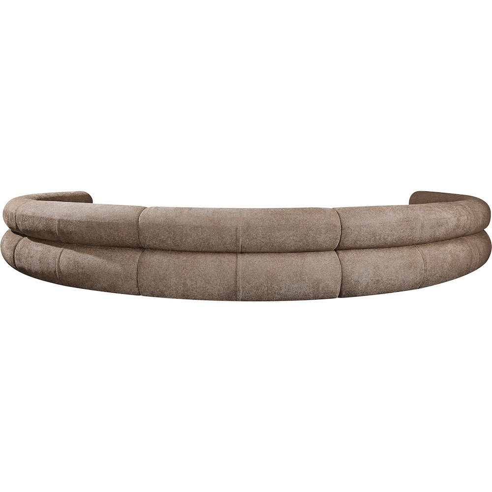 Bale 202" Brown Chenille Fabric Upholstered 7 pc. Modular Sectional