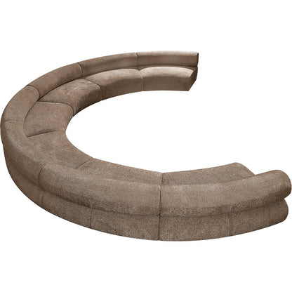 Bale 202" Brown Chenille Fabric Upholstered 7 pc. Modular Sectional