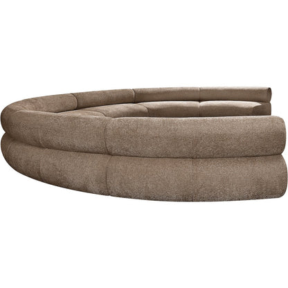 Bale 202" Brown Chenille Fabric Upholstered 7 pc. Modular Sectional