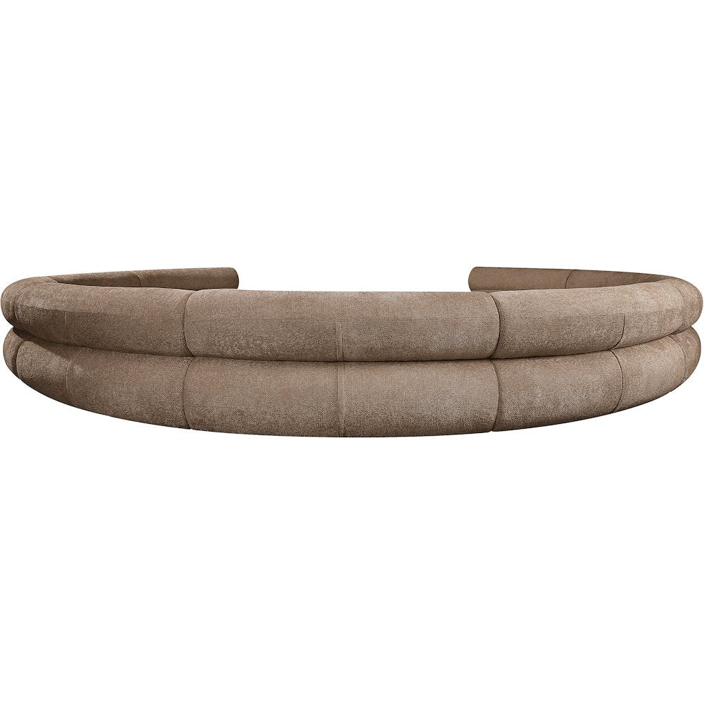 Bale 202" Brown Chenille Fabric Upholstered 9 pc. Modular Sectional