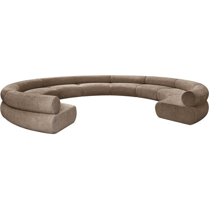 Bale 202" Brown Chenille Fabric Upholstered 9 pc. Modular Sectional