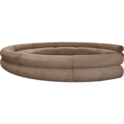 Bale 202" Brown Chenille Fabric Upholstered 9 pc. Modular Sectional
