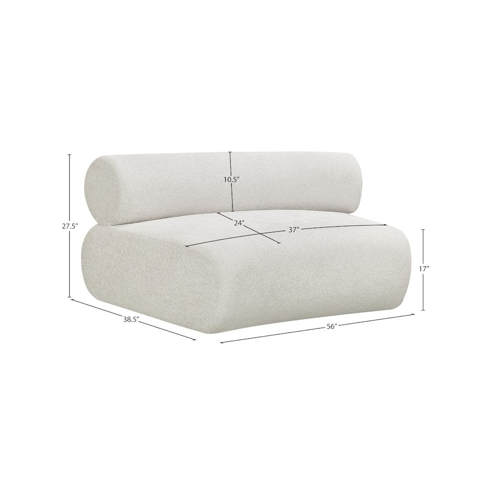 Bale Cream Chenille Fabric Modular Chair