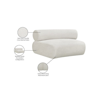 Bale Cream Chenille Fabric Modular Chair