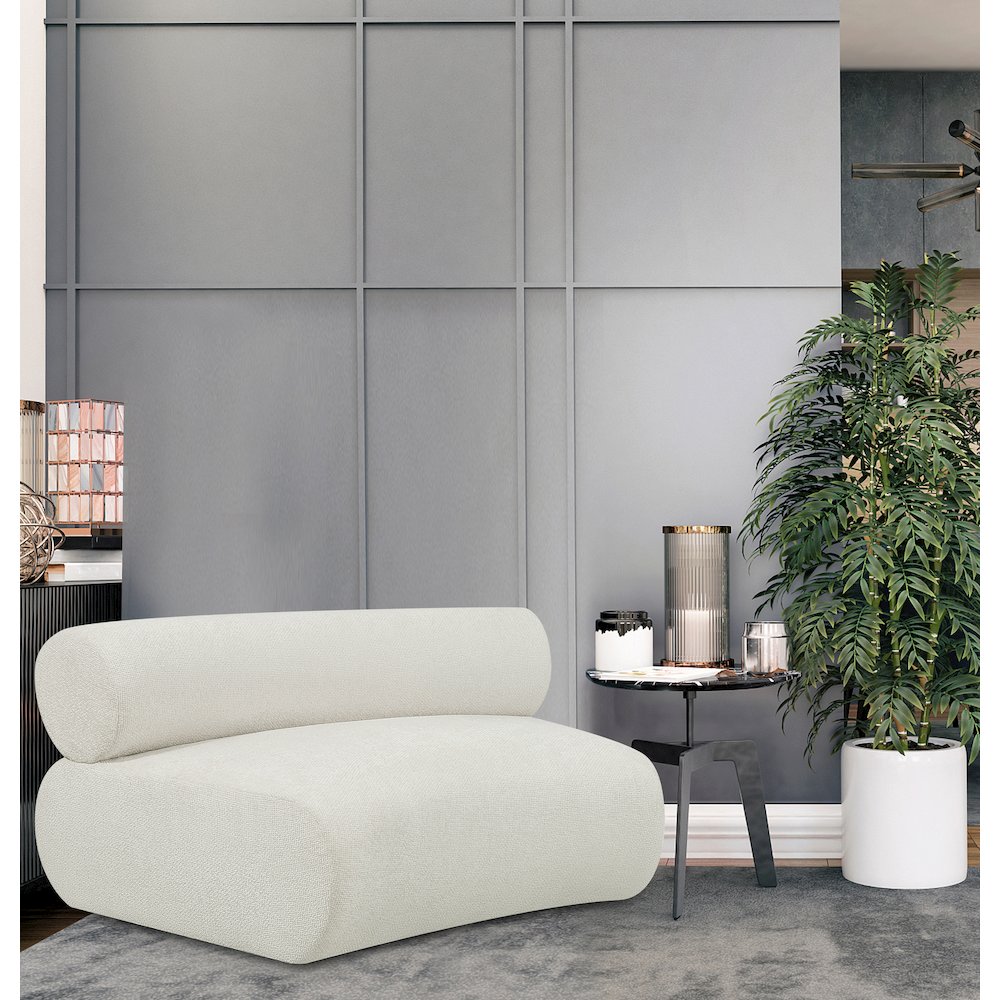 Bale Cream Chenille Fabric Modular Chair