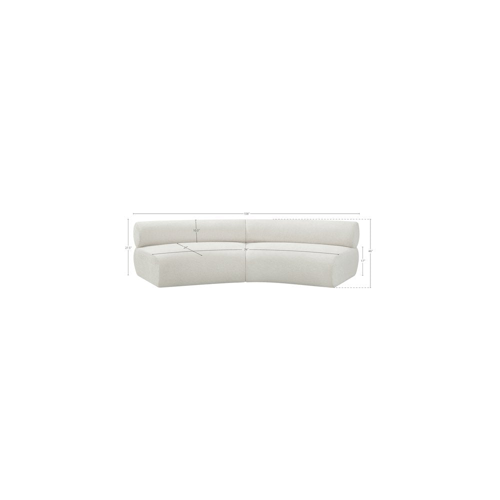 Bale Cream Chenille Fabric Modular Sofa