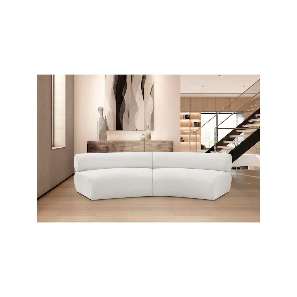 Bale Cream Chenille Fabric Modular Sofa