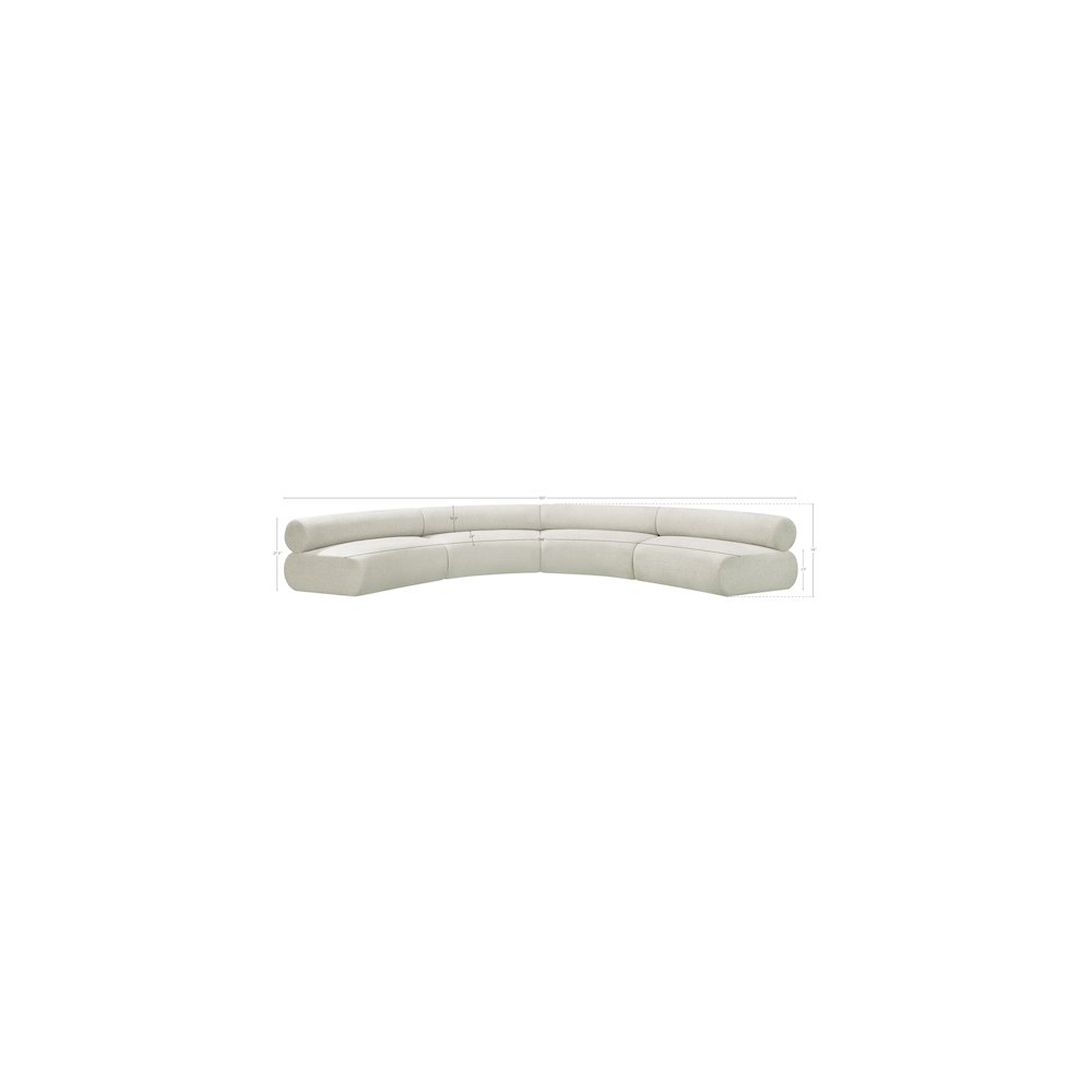 Bale Cream Chenille Fabric Modular Sofa