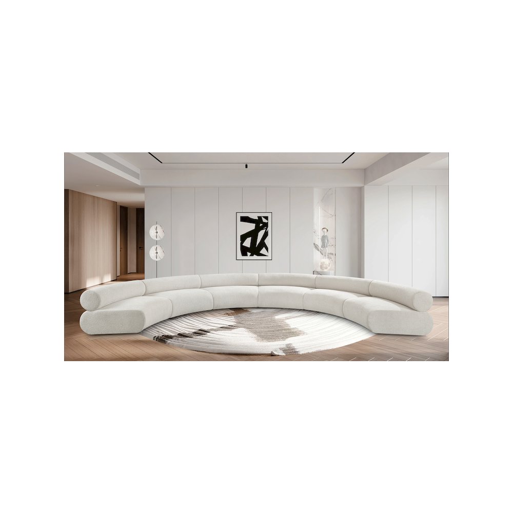 Bale Cream Chenille Fabric Modular Sofa