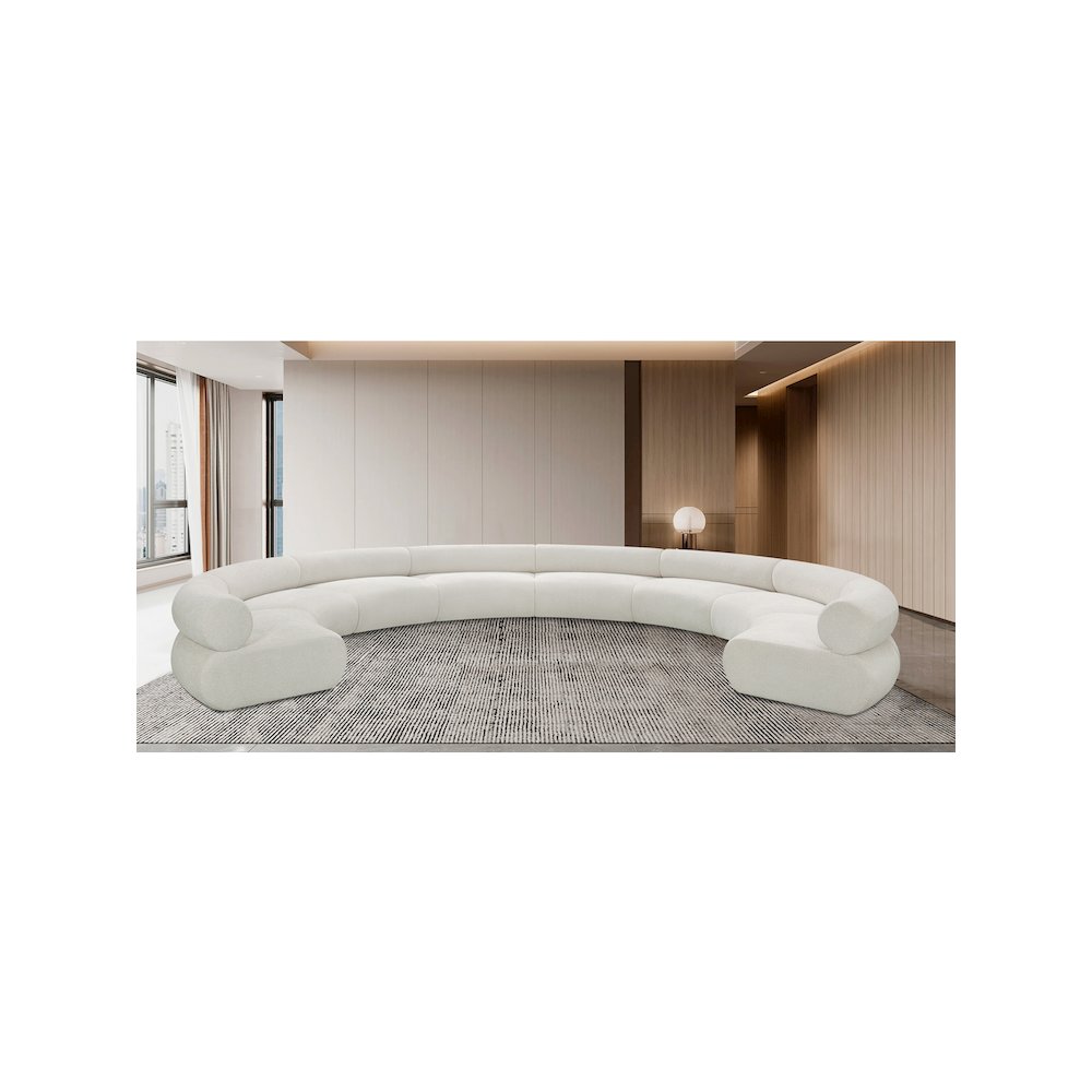 Bale Cream Chenille Fabric Modular Sofa