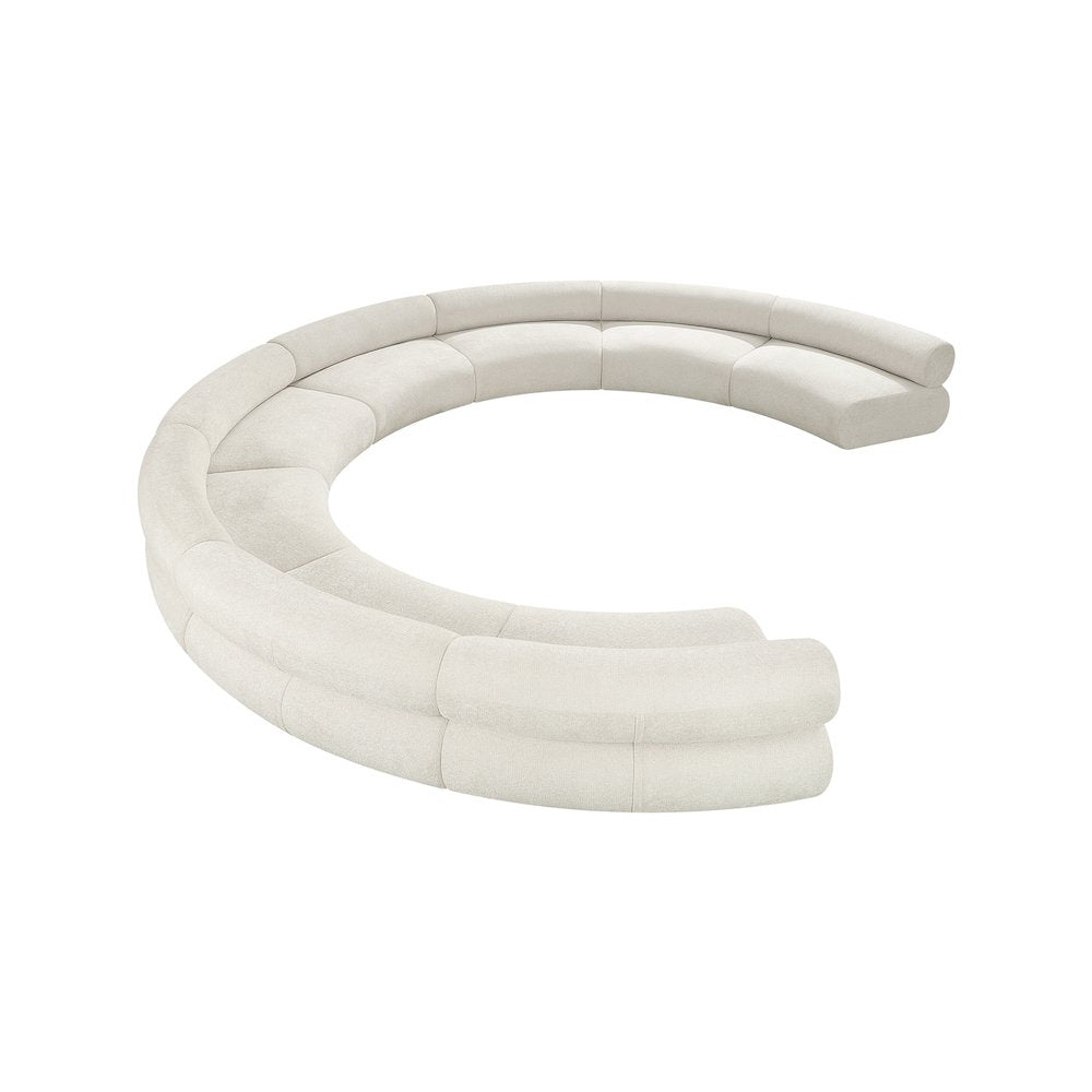 Bale Cream Chenille Fabric Modular Sofa