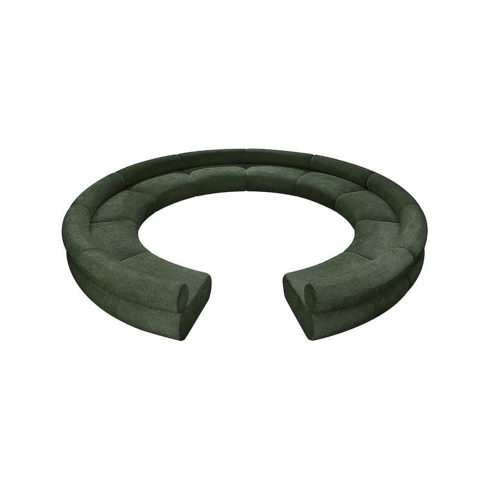 Bale Green Chenille Fabric Modular Sofa