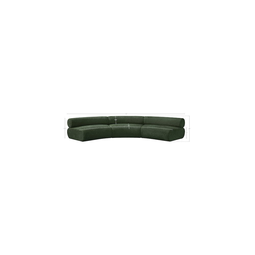 Bale Green Chenille Fabric Modular Sofa