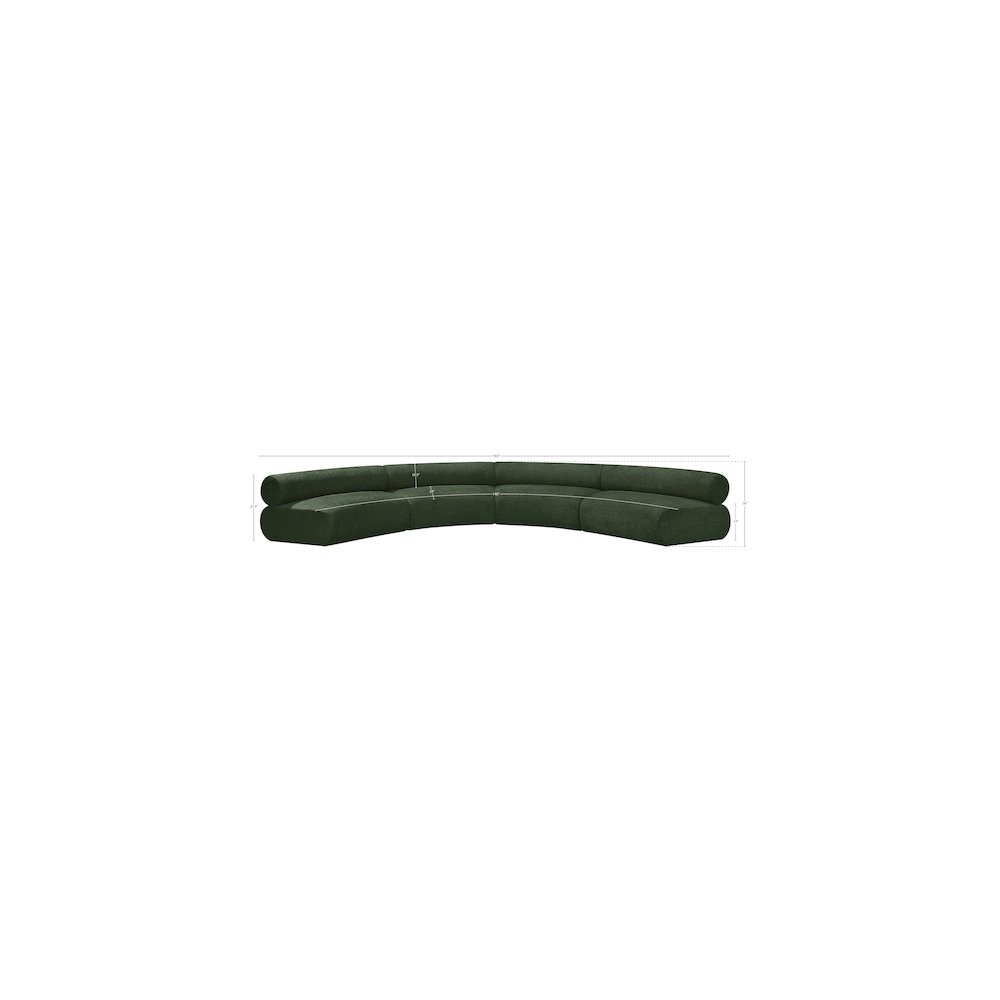 Bale Green Chenille Fabric Modular Sofa
