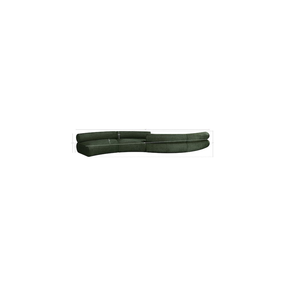 Bale Green Chenille Fabric Modular Sofa