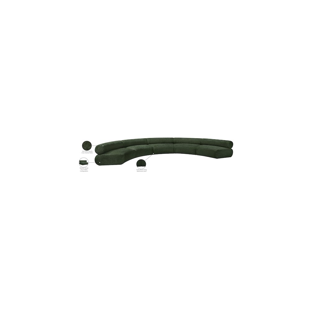 Bale Green Chenille Fabric Modular Sofa