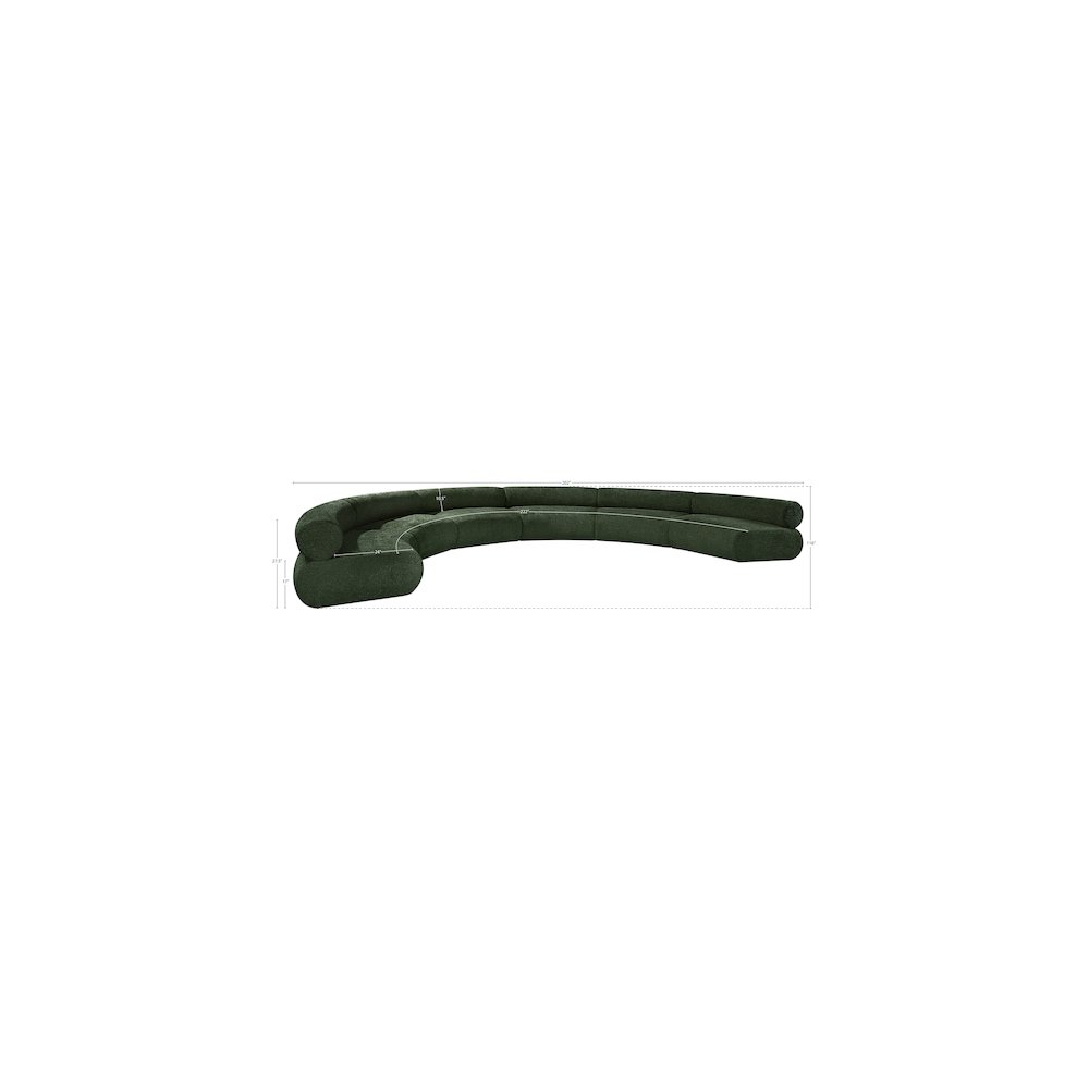 Bale Green Chenille Fabric Modular Sofa